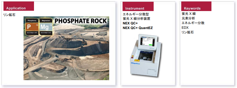 XRF3049 - NEX QC+による リン鉱石の分析